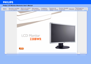 Mode d’emploi Philips 220BW8ES Moniteur LCD