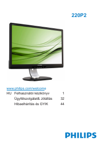 Használati útmutató Philips 220P2ES LCD-monitor