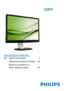 Návod Philips 220P2ES LCD monitor
