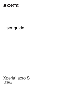 Manual Sony Xperia acro S Mobile Phone