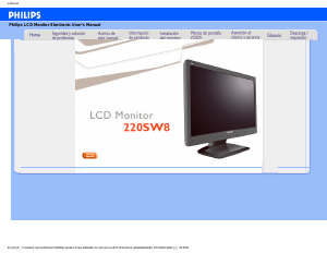 Manual de uso Philips 220SW8FS1 Monitor de LCD