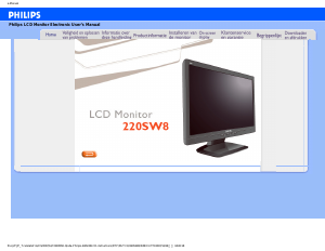 Handleiding Philips 220SW8FS1 LCD monitor