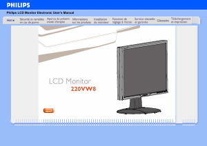 Mode d’emploi Philips 220VW8FB Moniteur LCD