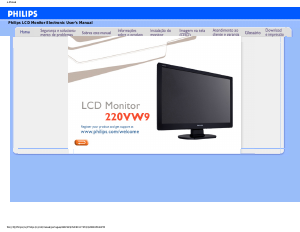 Manual Philips 220VW9FB Monitor LCD