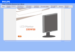 Manuale Philips 220WS8FB Monitor LCD