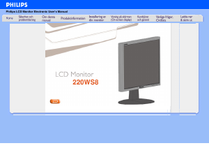 Bruksanvisning Philips 220WS8FB LCD skärm