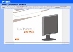 Mode d’emploi Philips 220WS8FB Moniteur LCD