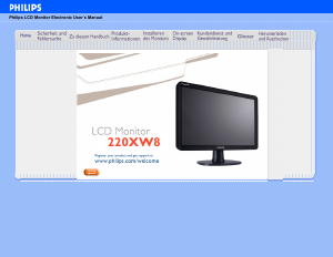 Bedienungsanleitung Philips 220XW8FB LCD monitor