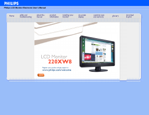 Manual Philips 220XW8FB LCD Monitor