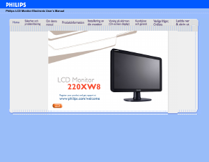Bruksanvisning Philips 220XW8FB LCD skärm