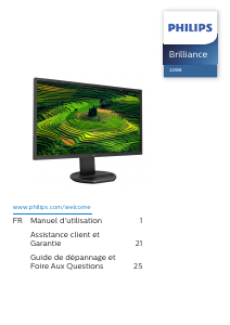 Mode d’emploi Philips 221B8LHEB Moniteur LCD