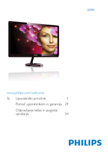Priročnik Philips 227E4QSD LCD-zaslon