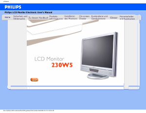 Handleiding Philips 230W5BS LCD monitor