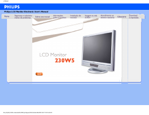 Manual Philips 230W5BS Monitor LCD