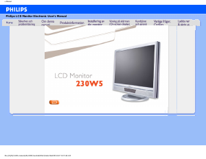 Bruksanvisning Philips 230W5BS LCD skärm
