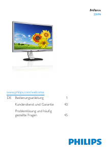 Bedienungsanleitung Philips 231P4UPES LCD monitor