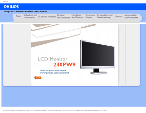 Manual Philips 240PW9ES LCD Monitor