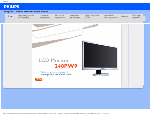 Manual de uso Philips 240PW9ES Monitor de LCD
