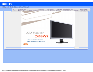 Bedienungsanleitung Philips 240SW9FS LCD monitor