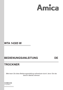 Bedienungsanleitung Amica WTA 14305 W Trockner