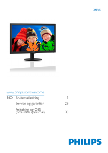 Bruksanvisning Philips 240V5QDSB LCD-skjerm