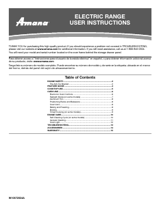 Manual Amana ACR4503SES Range