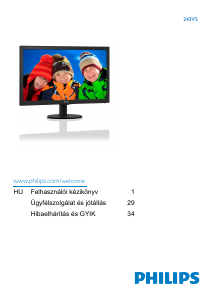 Használati útmutató Philips 243V5QSBA LCD-monitor