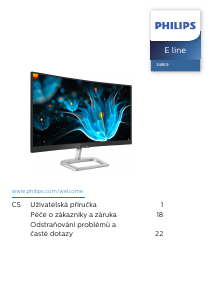 Manuál Philips 248E9QHSB LCD monitor
