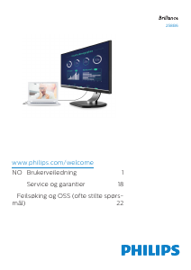 Bruksanvisning Philips 258B6QUEB LCD-skjerm