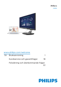 Bruksanvisning Philips 258B6QUEB LCD skärm