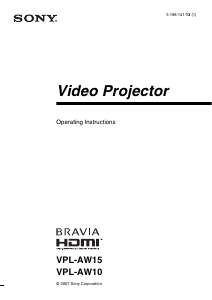 Manual Sony VPL-AW15 Projector
