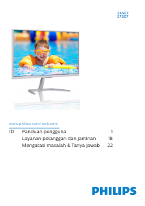 Panduan Philips 276E7QDSW Monitor LCD
