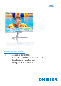 Manual Philips 276E7QDSW Monitor LCD