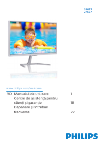 Manual Philips 276E7QDSW Monitor LCD