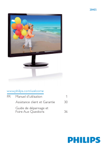 Mode d’emploi Philips 284E5QHAD Moniteur LCD