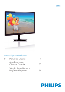 Manual Philips 284E5QHAD Monitor LCD