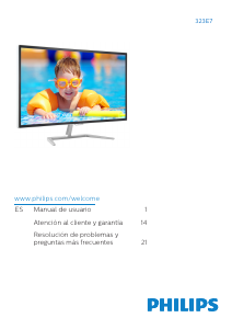 Manual de uso Philips 323E7QDAB Monitor de LCD