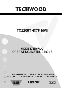 Mode d’emploi Techwood TC2209TN875 Téléviseur LCD