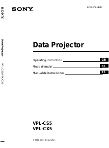 Mode d’emploi Sony VPL-CS5 Projecteur