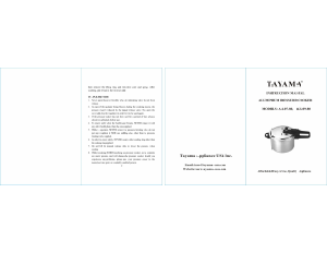 Manual Tayama A24-07-80 Pressure Cooker