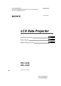 Mode d’emploi Sony VPL-CS10 Projecteur