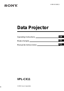 Manual de uso Sony VPL-CX11 Proyector