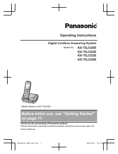Manual Panasonic KX-TGJ320E Wireless Phone