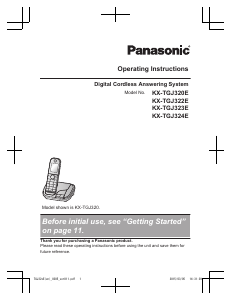 Manual Panasonic KX-TGJ323E Wireless Phone