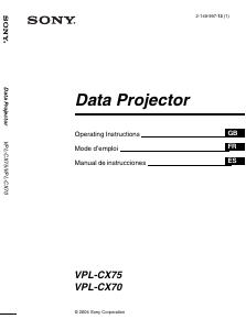 Mode d’emploi Sony VPL-CX70 Projecteur