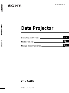 Mode d’emploi Sony VPL-CX80 Projecteur