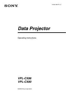 Manual Sony VPL-CX86 Projector