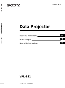 Mode d’emploi Sony VPL-ES1 Projecteur