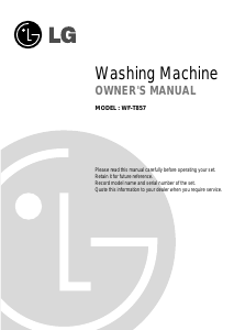 Manual LG WF-T857 Washing Machine