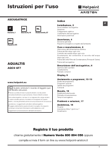 Manuale Hotpoint-Ariston AQC9 6F7 Aqualtis Asciugatrice